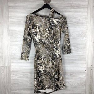 Am by AmeliSnake Skin Print Cold Shoulder Long Sleeve Dress size M